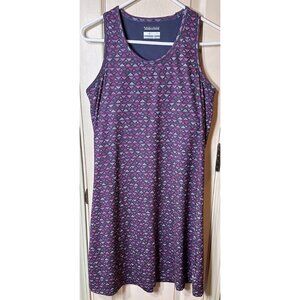 Columbia Omni-Wick Womens Med Purple Geometric Built In Bra Outdoor Dress